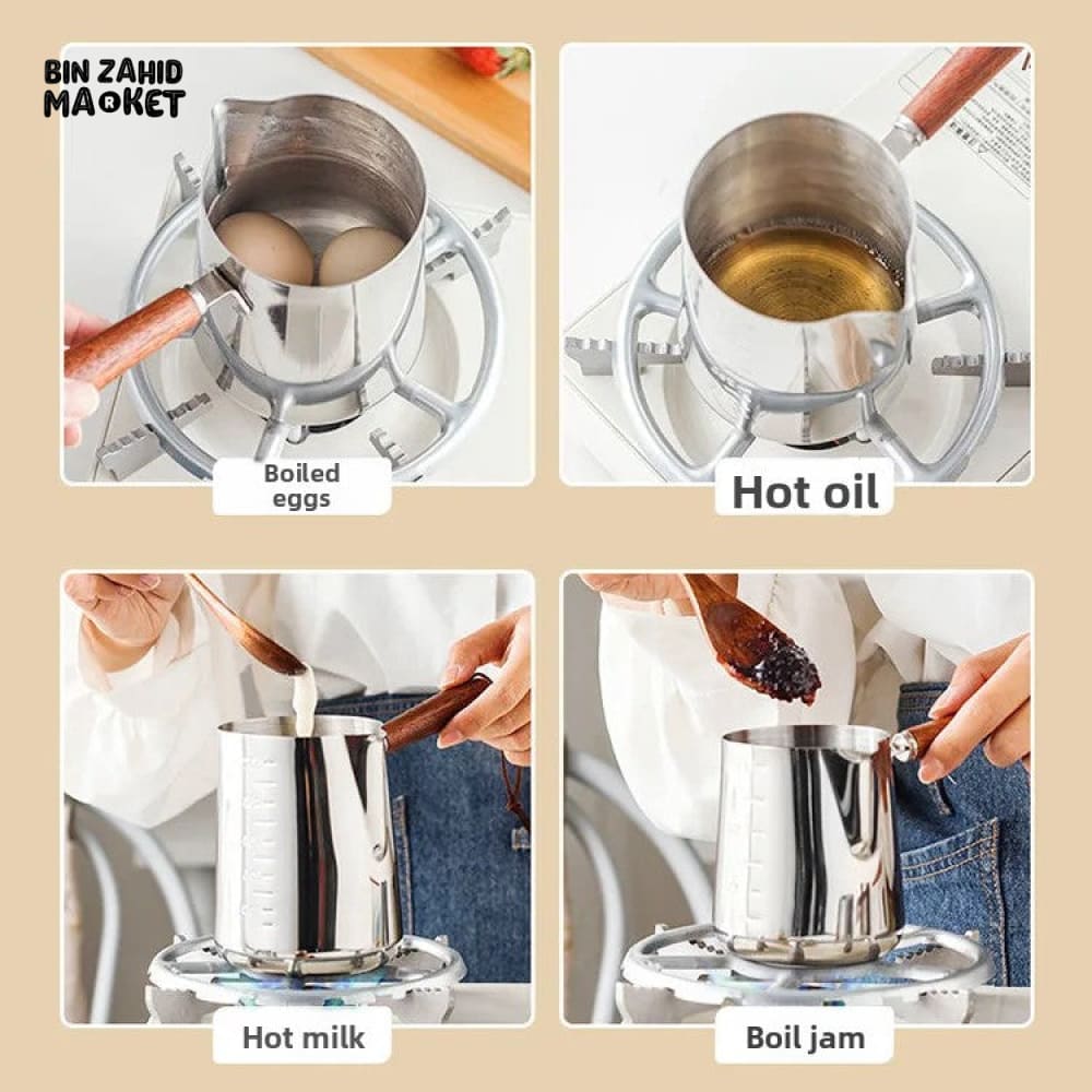STAINLESS STEEL MILK SAUCEPAN 304 – ANTI-OVERFLOW EDGE INTERNAL SCALE