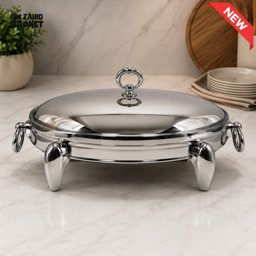 STAINLESS STEEL OVAL CHAFING DISH WITH DOMED LID - 3 LITER