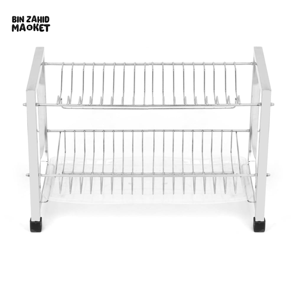 STAINLESS STEEL PLATE RACK – RUSTPROOF & SPACE-SAVING KITCHEN ORGANIZER - 2 TIER SMALL