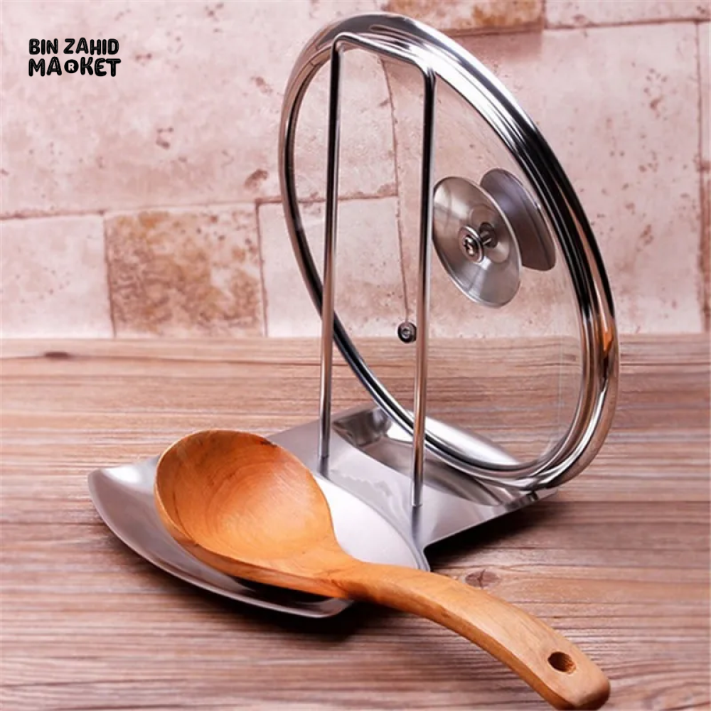 STAINLESS STEEL POT LID RACK SPOON HOLDER