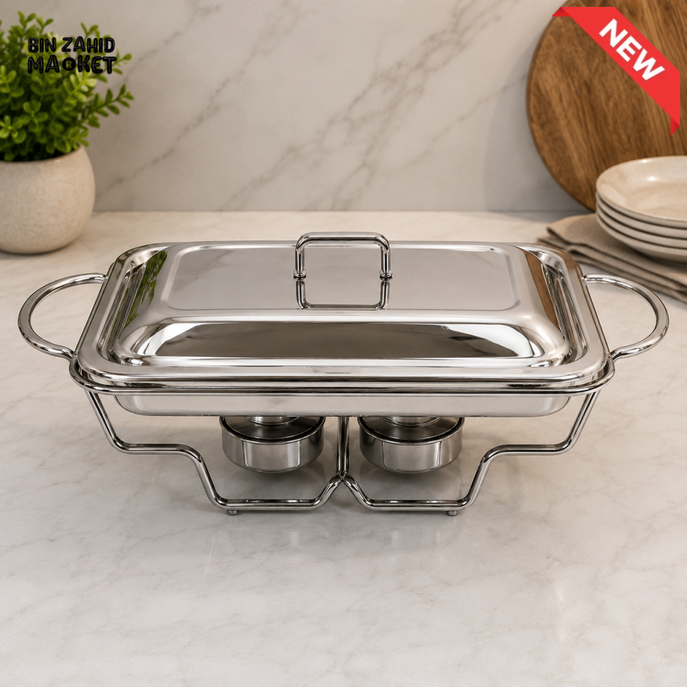 STAINLESS STEEL RECTANGULAR CHAFING DISH FOOD WARMER-2.4 LITER