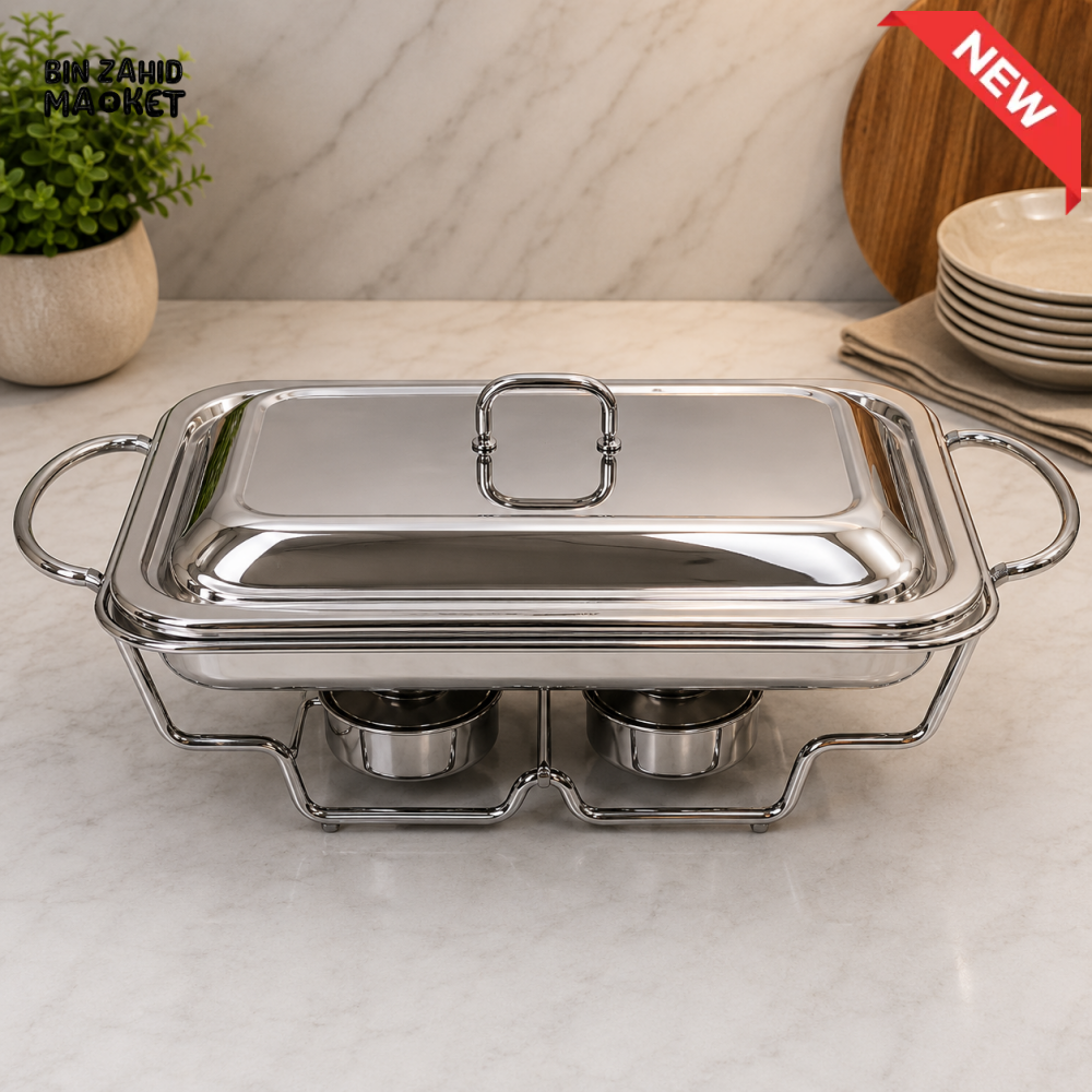 STAINLESS STEEL RECTANGULAR CHAFING DISH FOOD WARMER