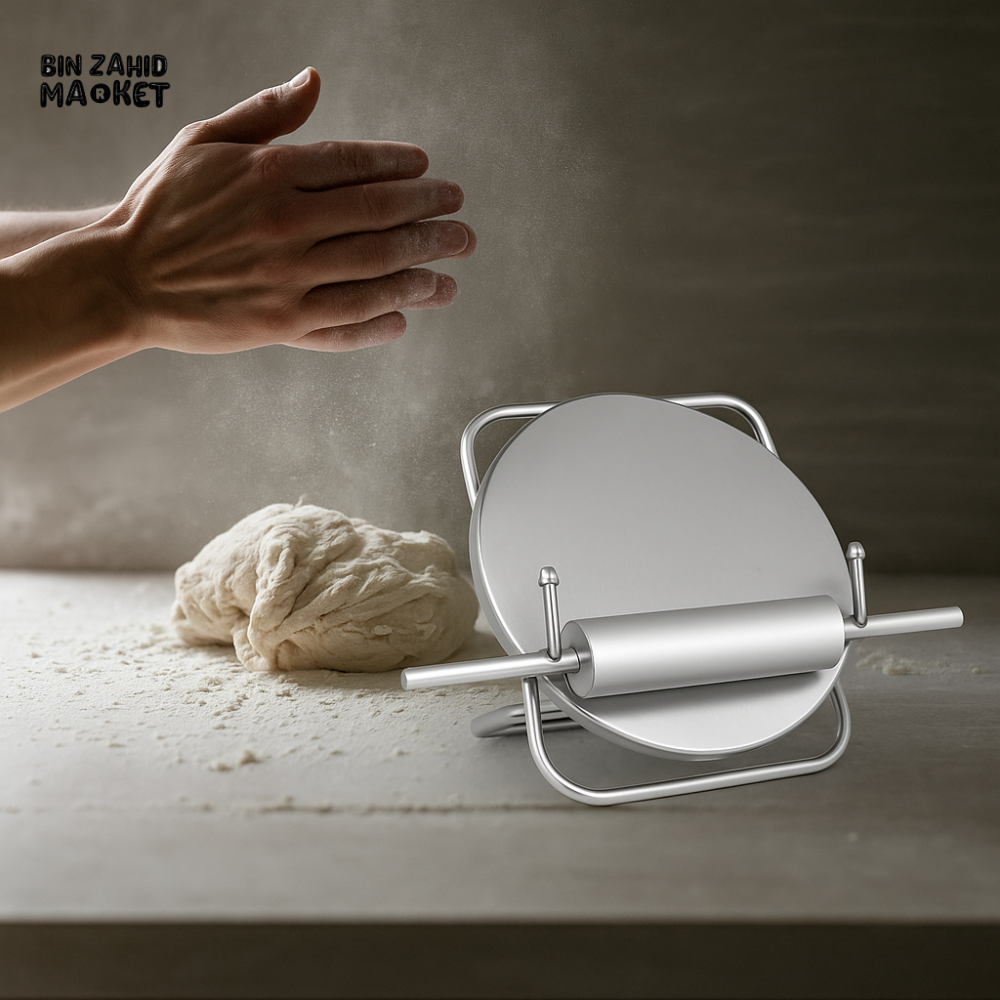 STAINLESS STEEL ROLLING PIN & BOARD SET - PIPE FRAME