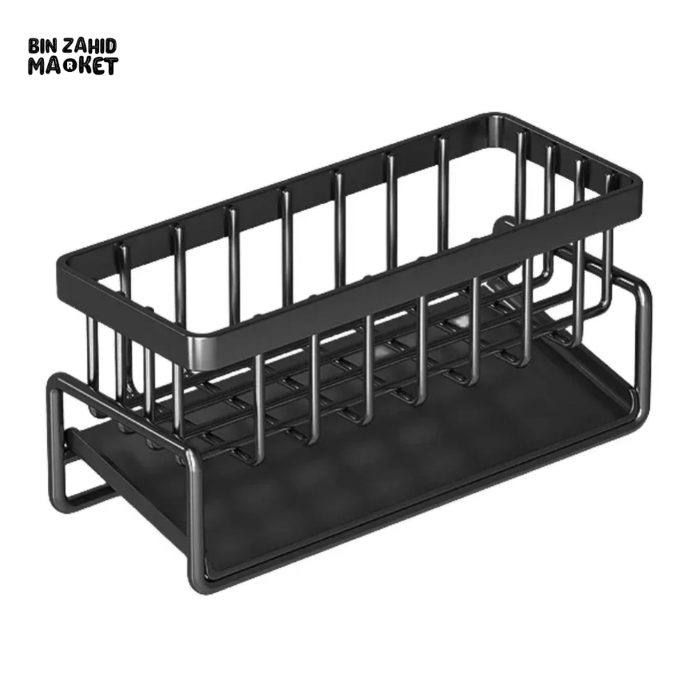 STAINLESS STEEL SINK DRAIN RACK – SPONGE HOLDER SOAP & TOWEL ORGANIZER
