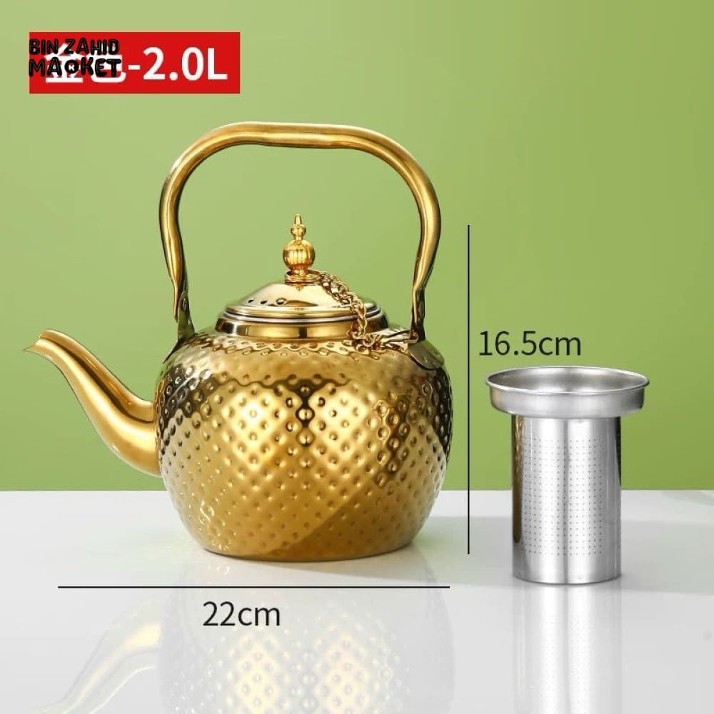 STAINLESS STEEL TEA & COFFEE POT – ELEGANT & HEAT-RESISTANT TEAPOT 2.0 LITERS