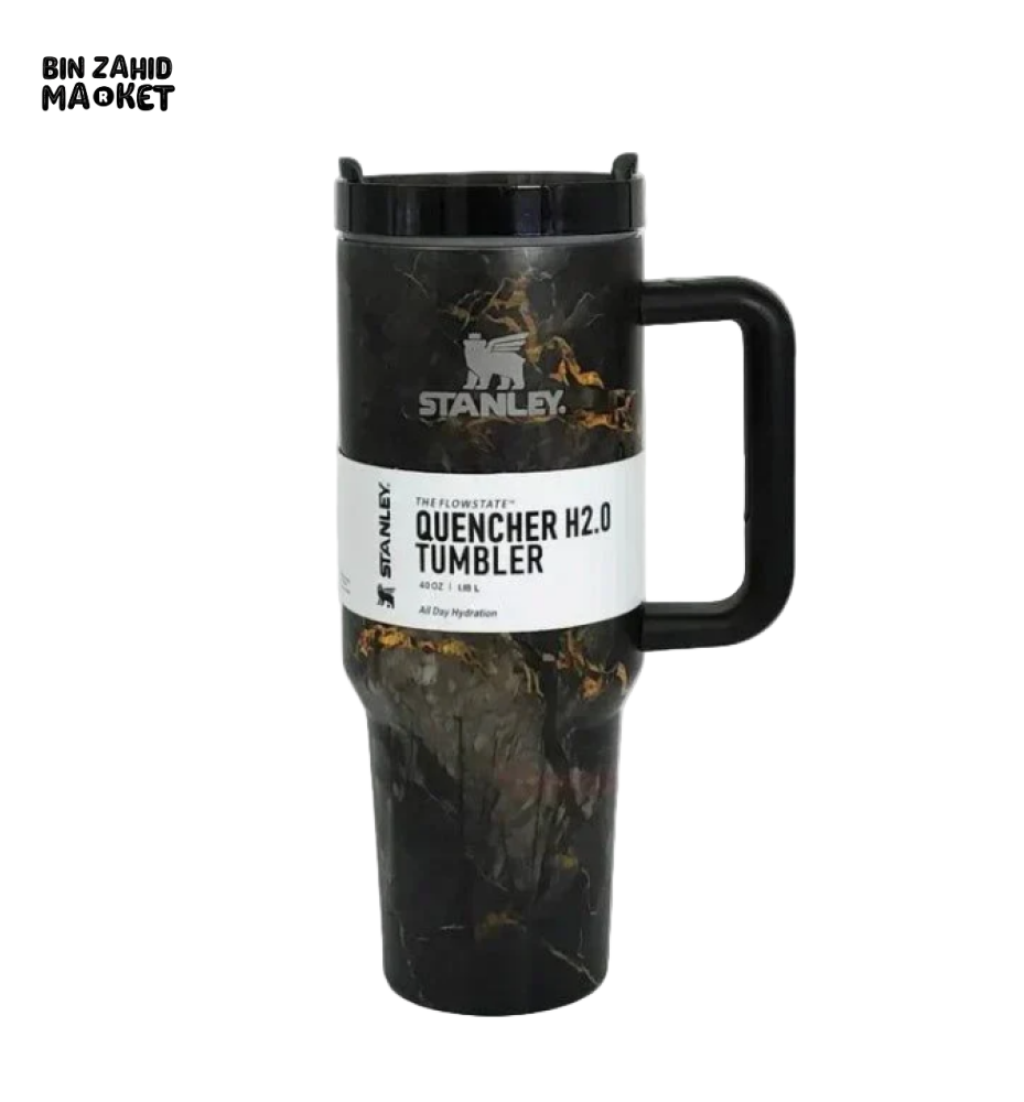 STANLEY 40OZ PRINTED TUMBLER WITH HANDLE - BLACK EDITION