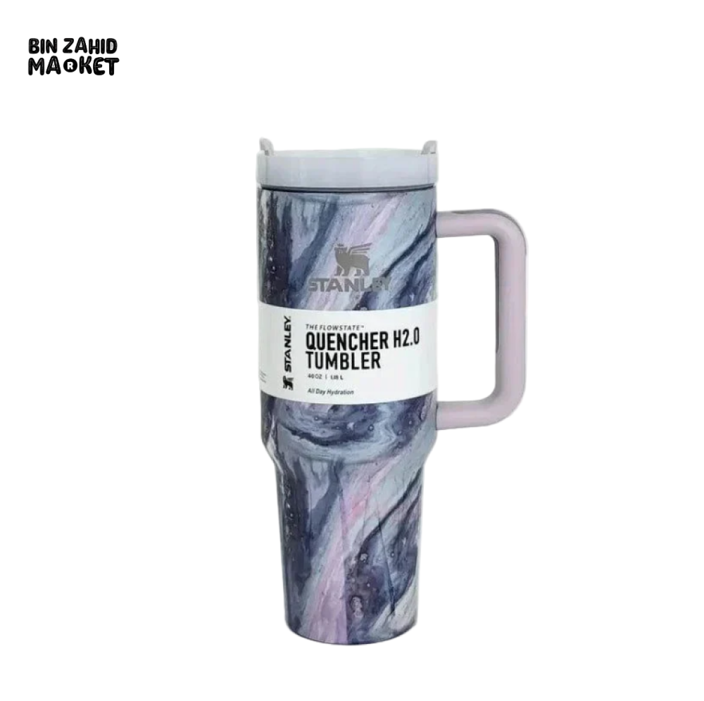 STANLEY 40OZ PRINTED TUMBLER WITH HANDLE - PURPLE EDITION