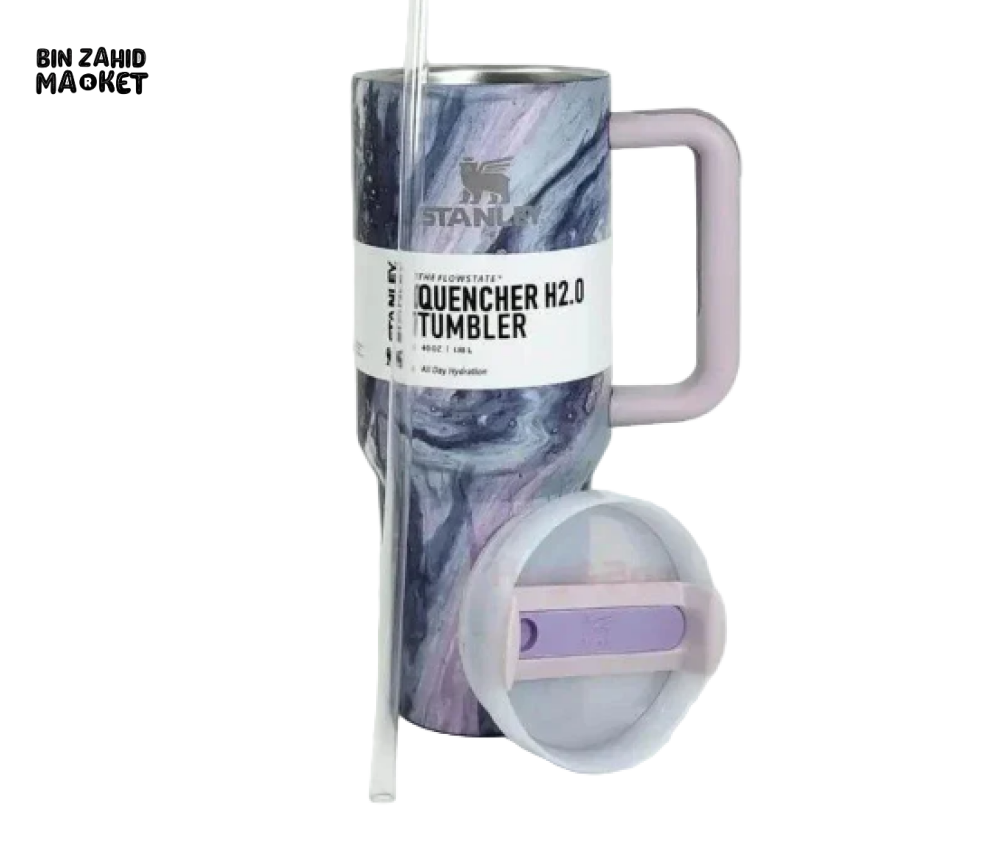 STANLEY 40OZ PRINTED TUMBLER WITH HANDLE - PURPLE EDITION