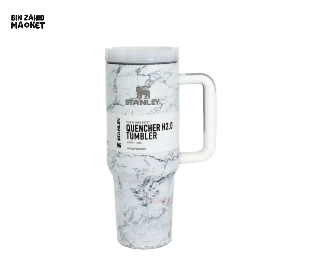 STANLEY 40OZ PRINTED TUMBLER WITH HANDLE - WHITE EDITION