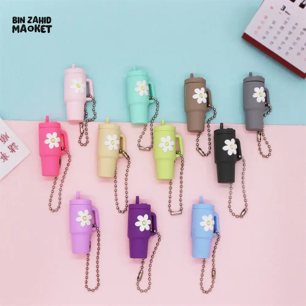 STANLEY CUP MINI SILICONE TEACUP KEYCHAIN – CUTE TUMBLER HANDLE DECORATION FOR BAG CAR & BACKPACK