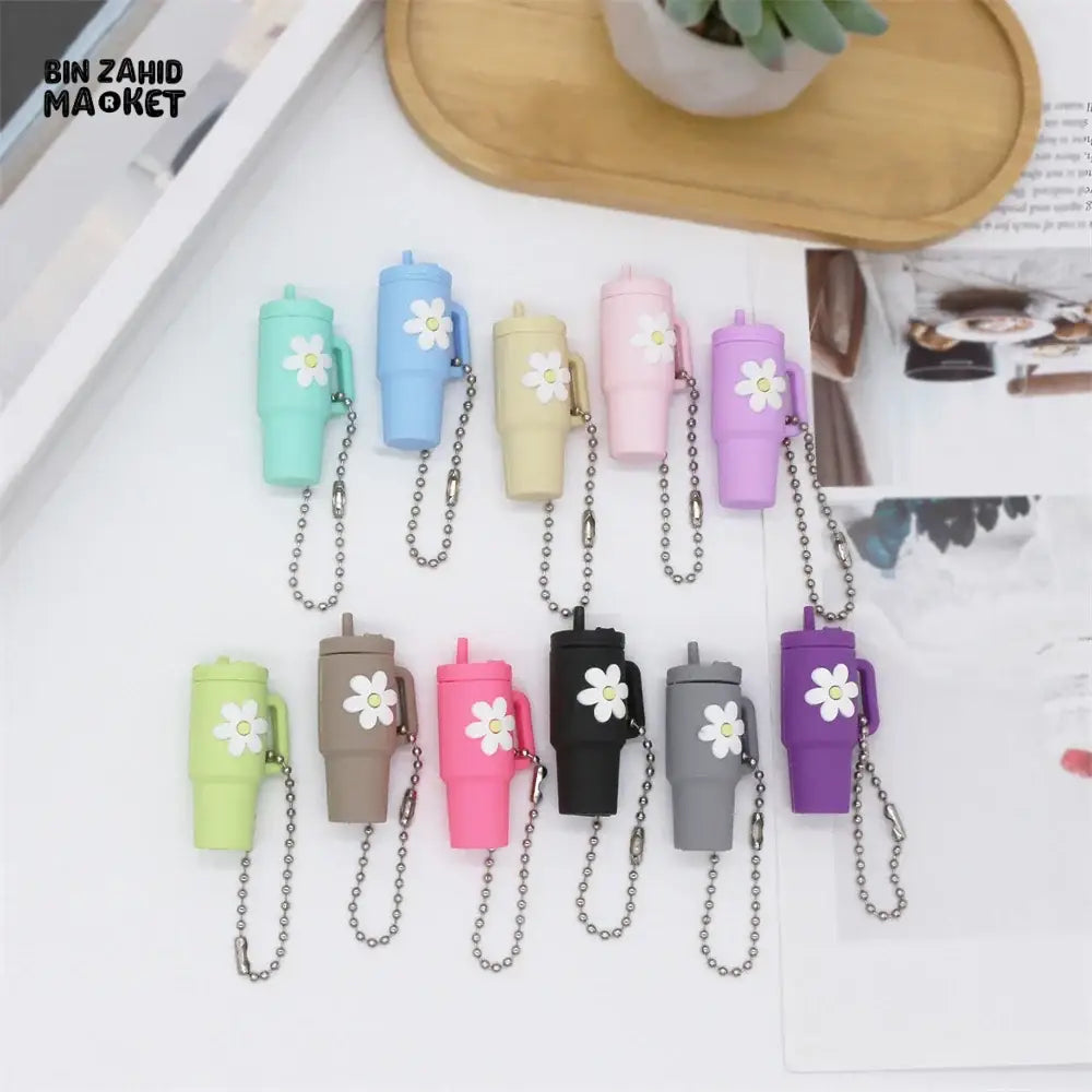 STANLEY CUP MINI SILICONE TEACUP KEYCHAIN – CUTE TUMBLER HANDLE DECORATION FOR BAG CAR & BACKPACK