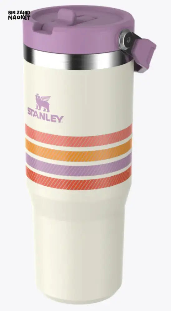 STANLEY ICEFLOW™ 30 OZ FLIP STRAW TUMBLER - CREAM LILAC STRIPE