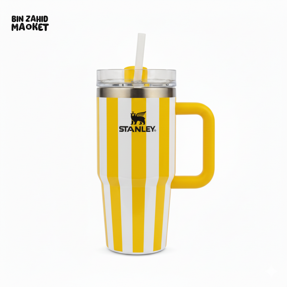 STANLEY SUMMER QUENCHER H2.0 FLOWSTATE TUMBLER 14OZ - YELLOW STRIPES