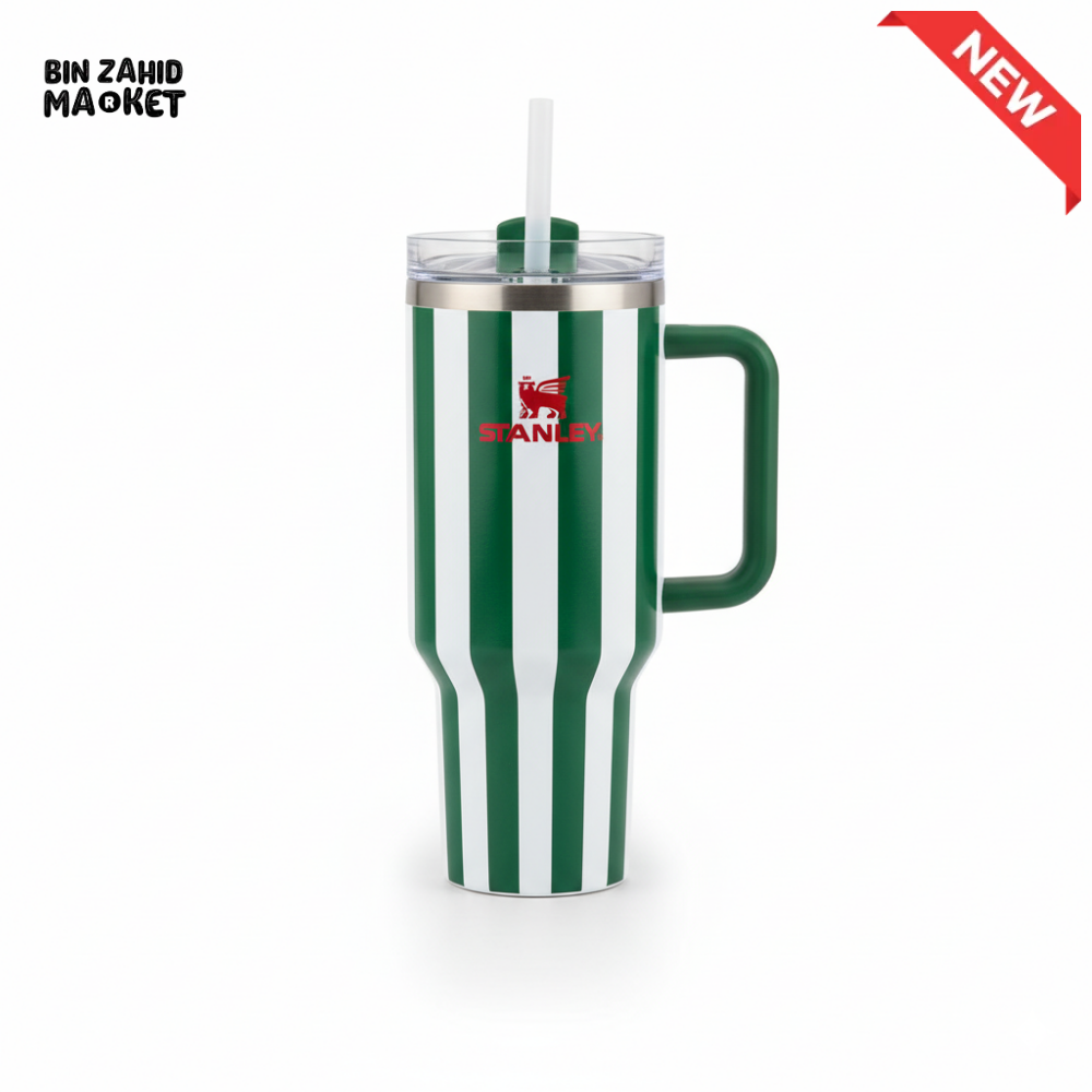 STANLEY SUMMER QUENCHER H2.0 FLOWSTATE TUMBLER 40OZ - GREEN STRIPES