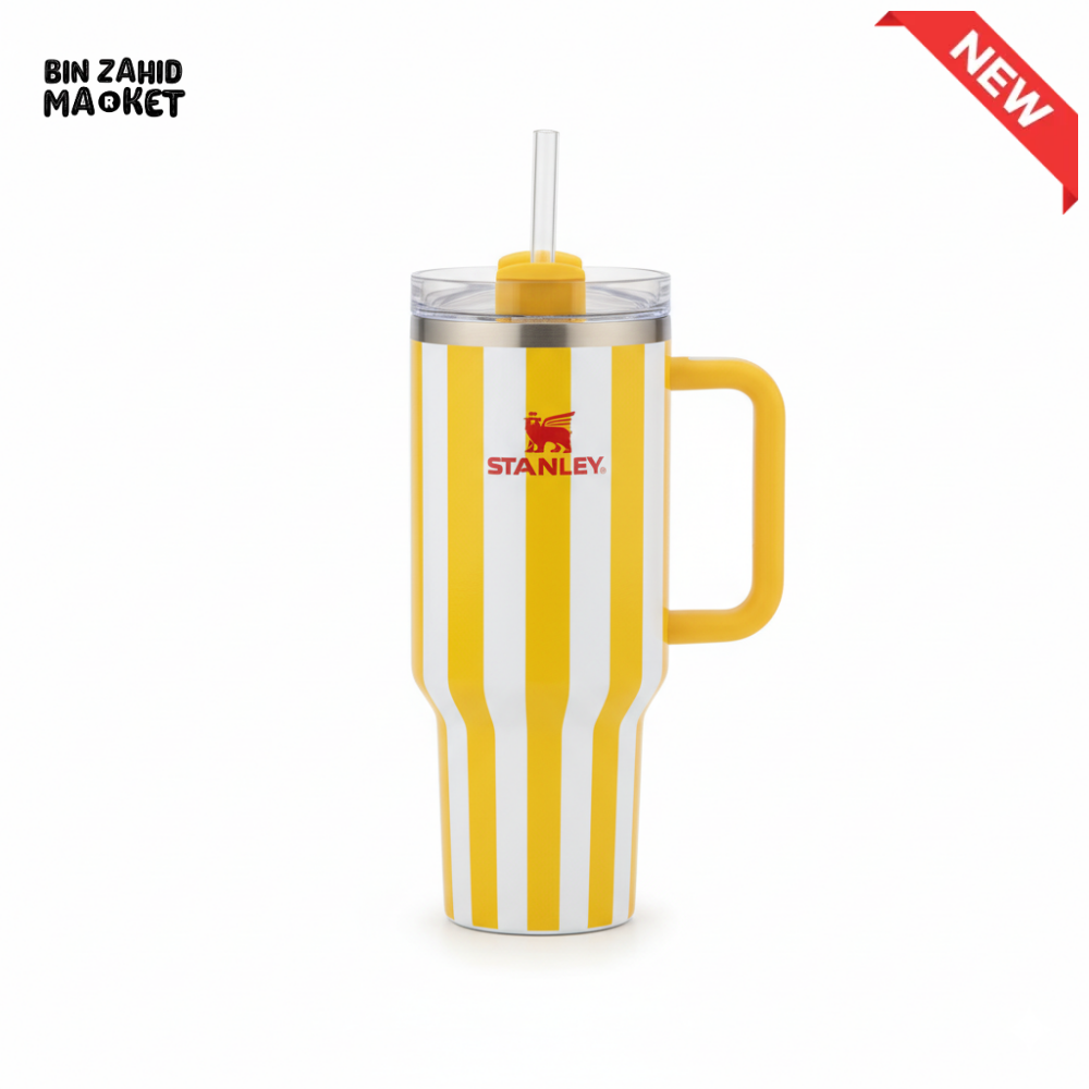 STANLEY SUMMER QUENCHER H2.0 FLOWSTATE TUMBLER 40OZ - YELLOW STRIPES