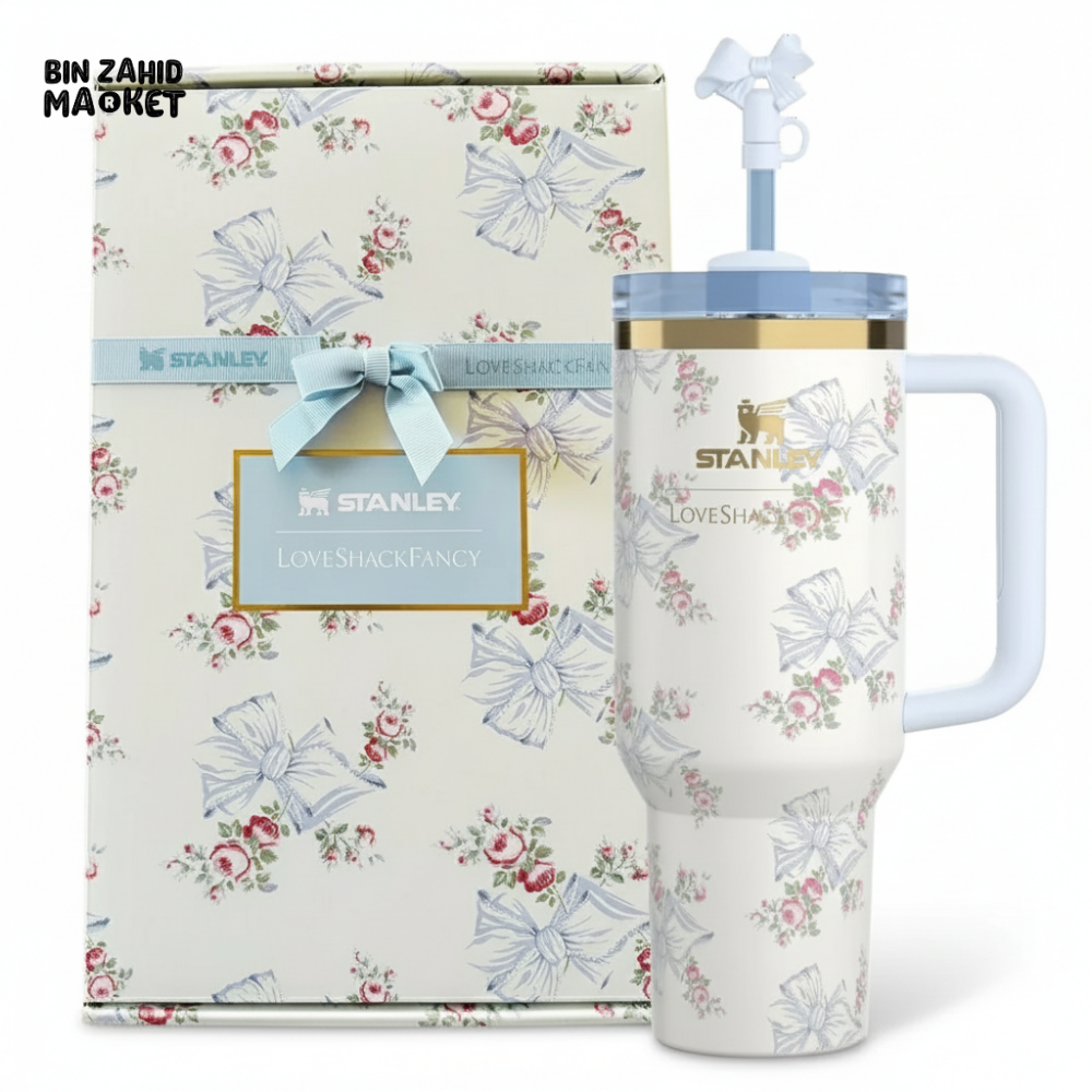 STANLEY X LOVE SHACK FANCY TUMBLER QUENCHER 40OZ - BEAUX BLUE (GIFT BOX)