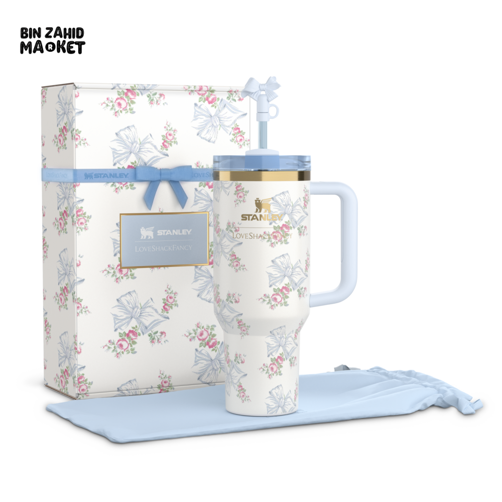 STANLEY X LOVE SHACK FANCY TUMBLER QUENCHER 40OZ - BEAUX BLUE