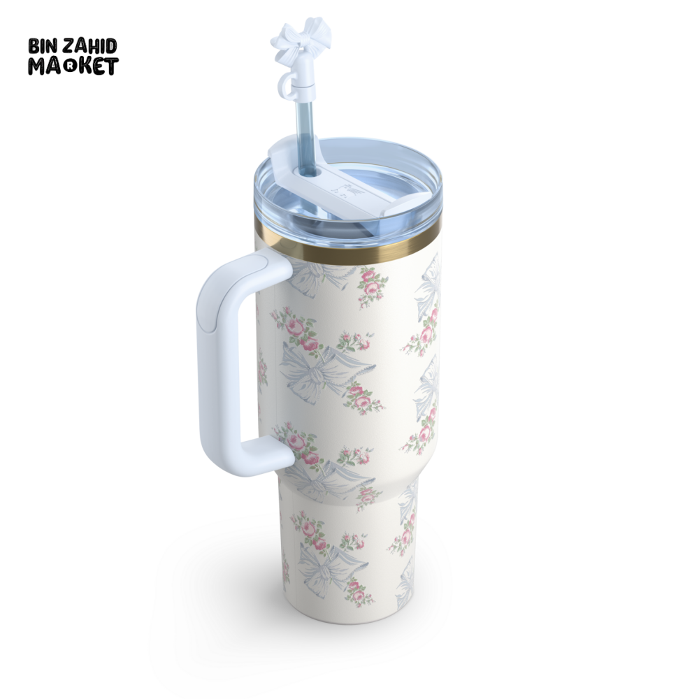 STANLEY X LOVE SHACK FANCY TUMBLER QUENCHER 40OZ - BEAUX BLUE