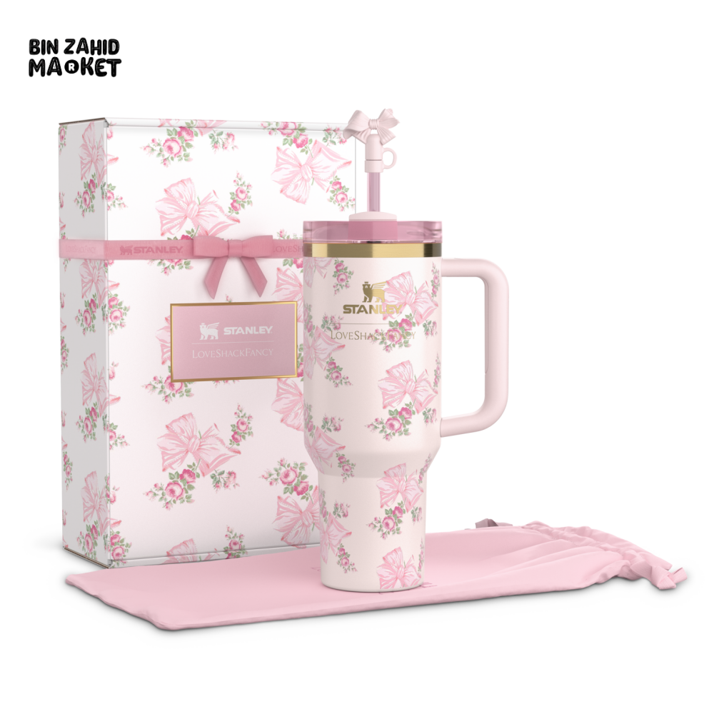 STANLEY X LOVE SHACK FANCY TUMBLER QUENCHER 40OZ - BEAUX PINK