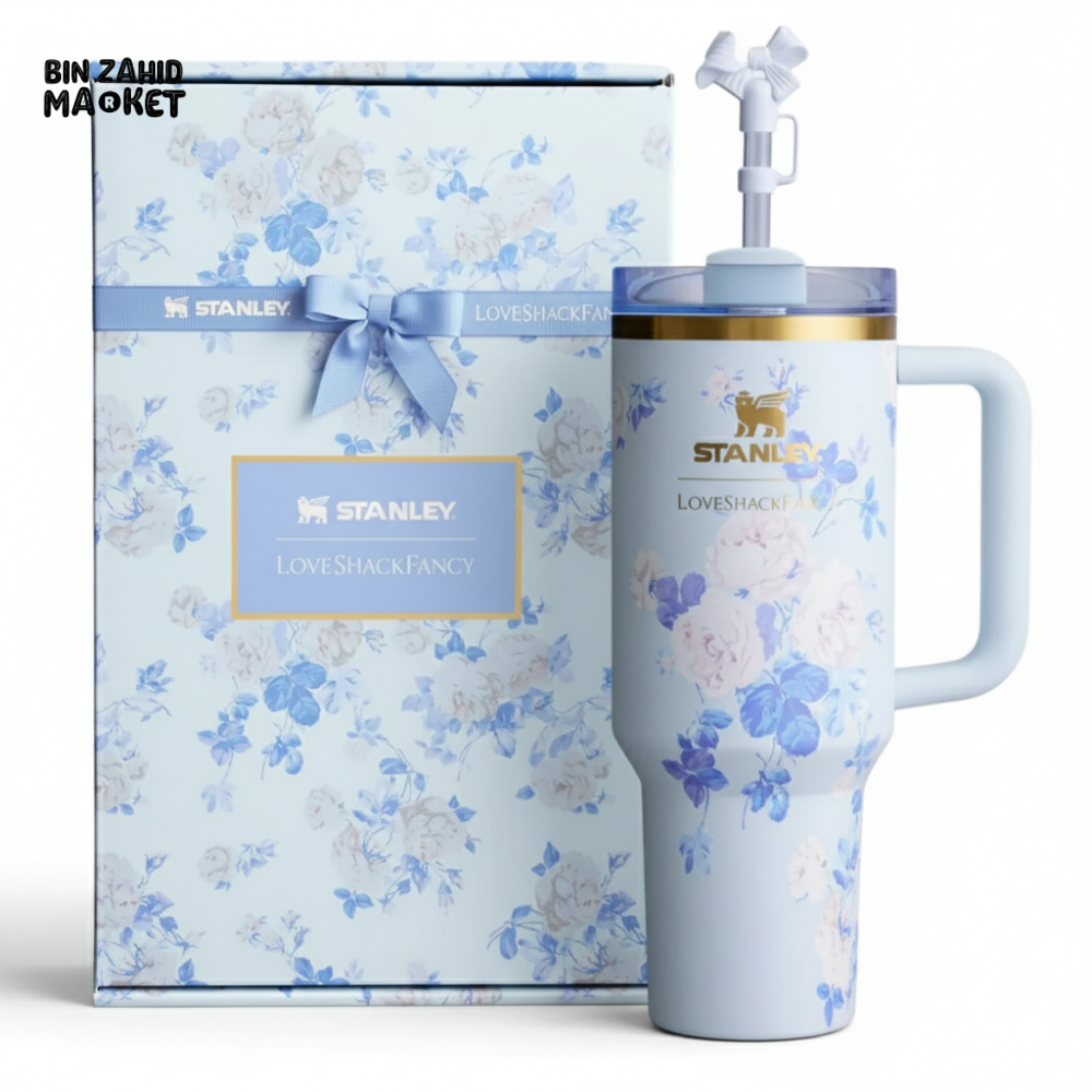 STANLEY X LOVE SHACK FANCY TUMBLER QUENCHER 40OZ - EVERBLOOMING ROSETTES (GIFT BOX)