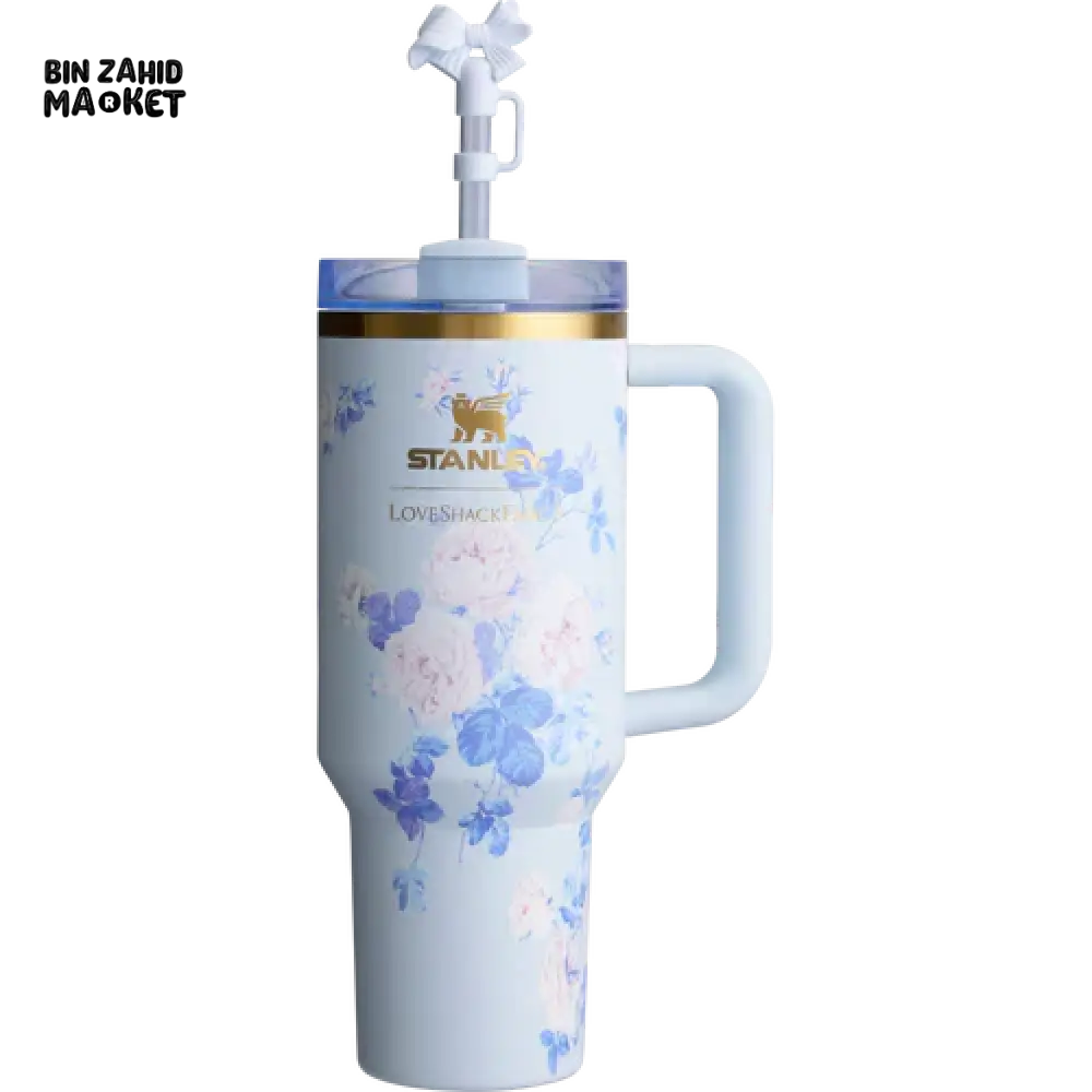 STANLEY X LOVE SHACK FANCY TUMBLER QUENCHER 40OZ - EVERBLOOMING ROSETTES