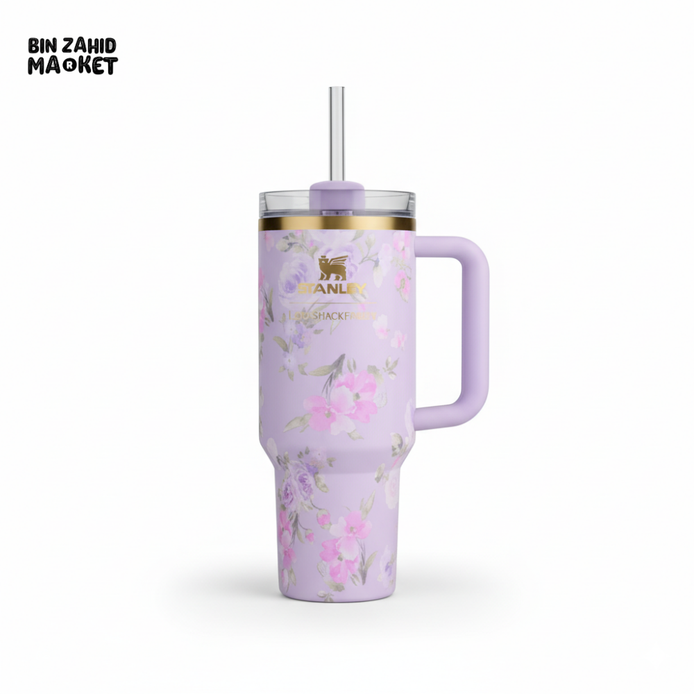 STANLEY X LOVE SHACK FANCY TUMBLER QUENCHER 40OZ - HAPPY THOUGHTS (KHAKI BOX)