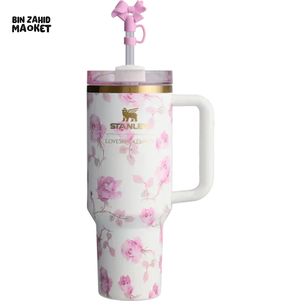 STANLEY X LOVE SHACK FANCY TUMBLER QUENCHER 40OZ - RIBBON ROSA