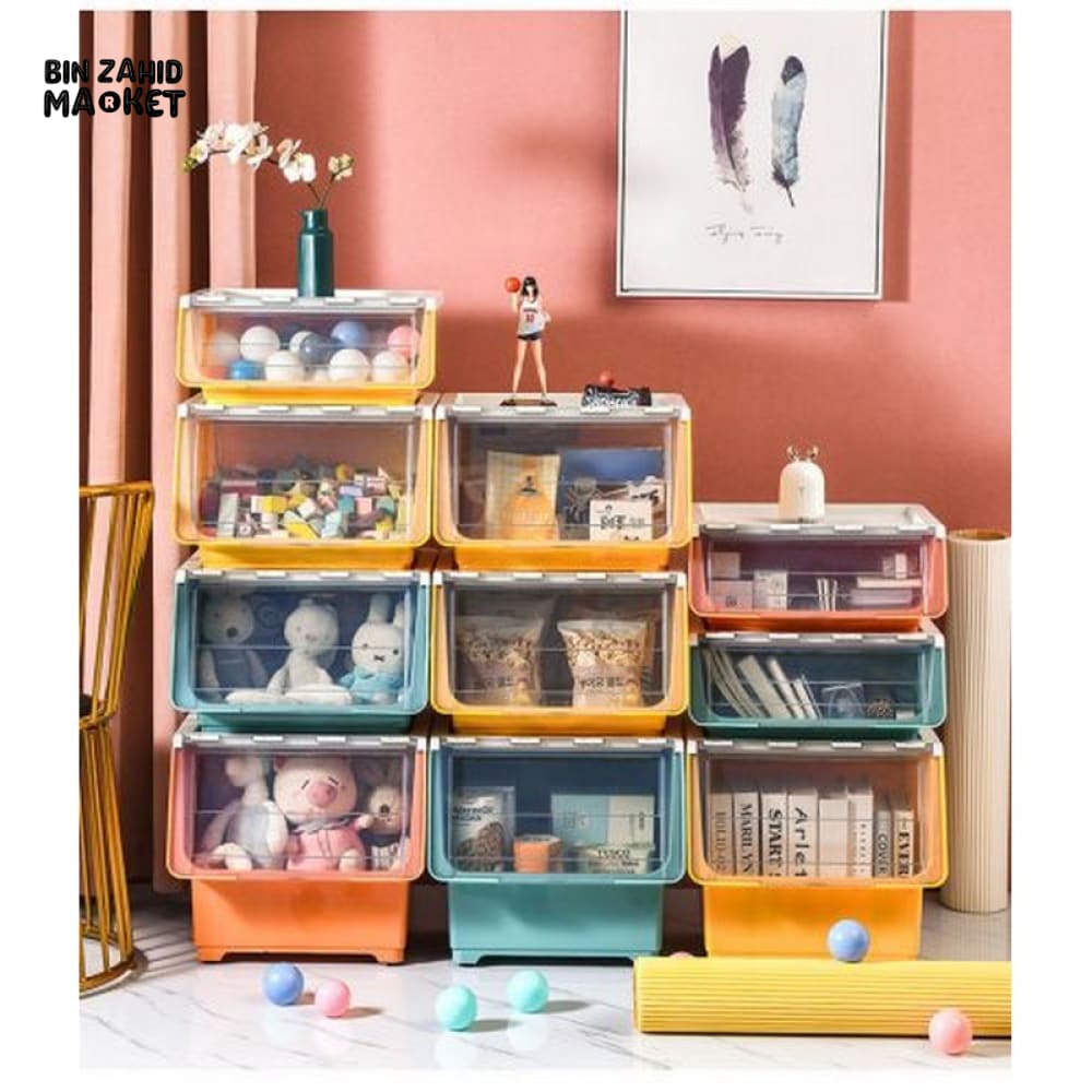 STORAGE BOX FRONT OPENING THICKENED KIDS ORGANIZER SNACKS STORAGE CABINET
