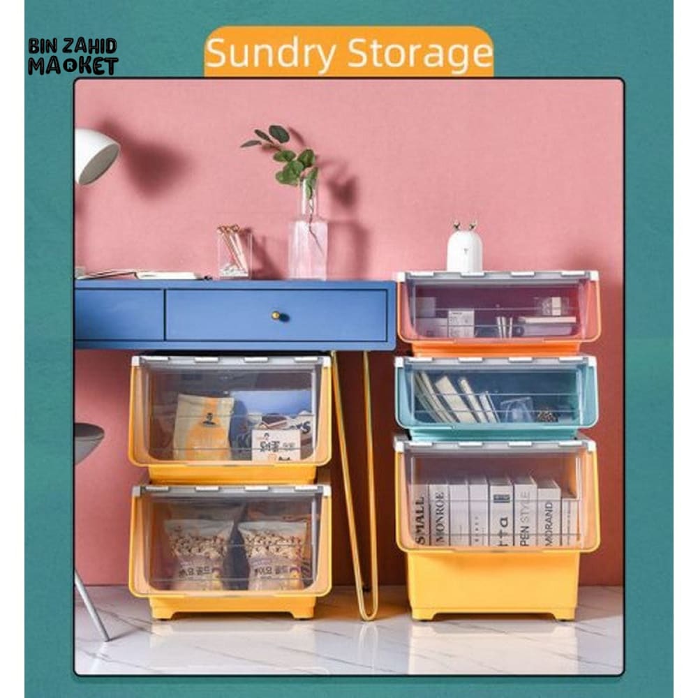 STORAGE BOX FRONT OPENING THICKENED KIDS ORGANIZER SNACKS STORAGE CABINET