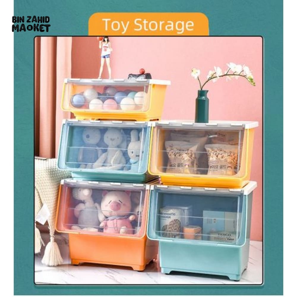 STORAGE BOX FRONT OPENING THICKENED KIDS ORGANIZER SNACKS STORAGE CABINET
