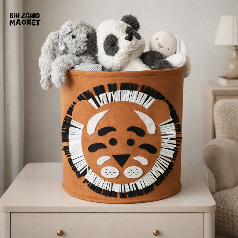 STORIUM CARTOON PRINTED STORAGE BOX - ROUND