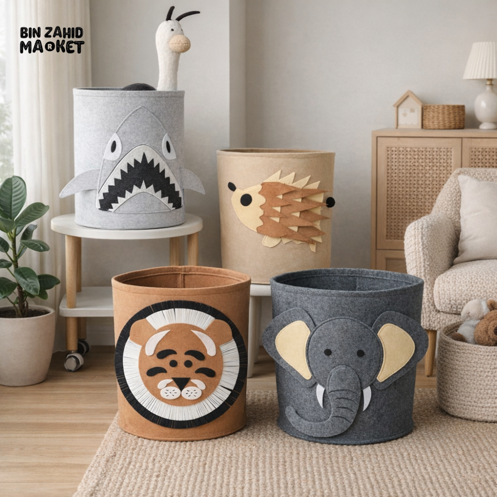 STORIUM CARTOON PRINTED STORAGE BOX - ROUND