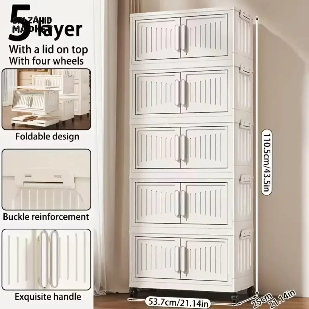 STORIUM STACKABLE STORIES MULTILAYERS WARDROBE STORAGE CABINET WITH WHEELS - SOLID