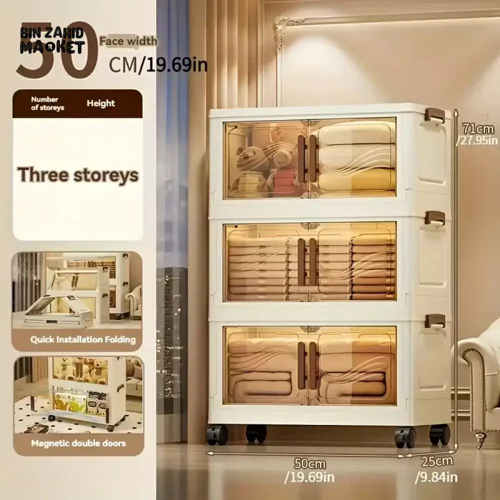 STORIUM STACKABLE STORIES MULTILAYERS WARDROBE STORAGE CABINET - TRANSPARENT