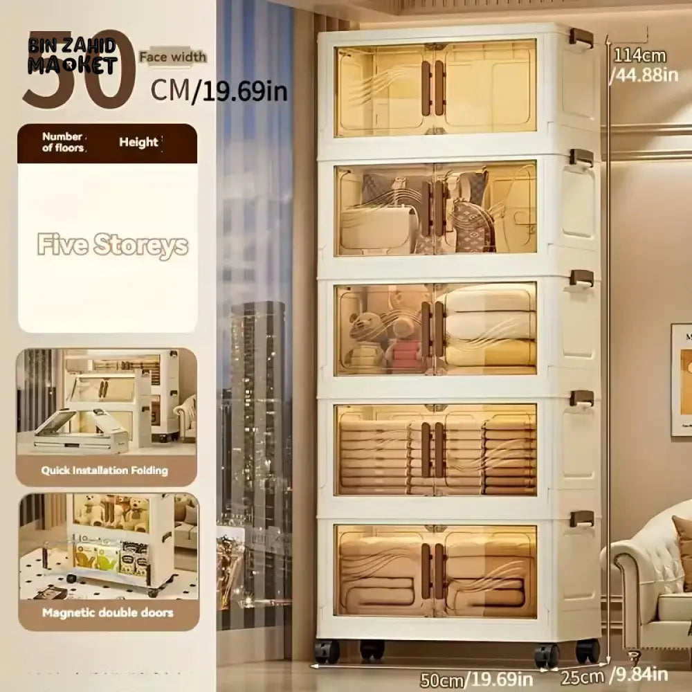 STORIUM STACKABLE STORIES MULTILAYERS WARDROBE STORAGE CABINET - TRANSPARENT 5 Layers Stories