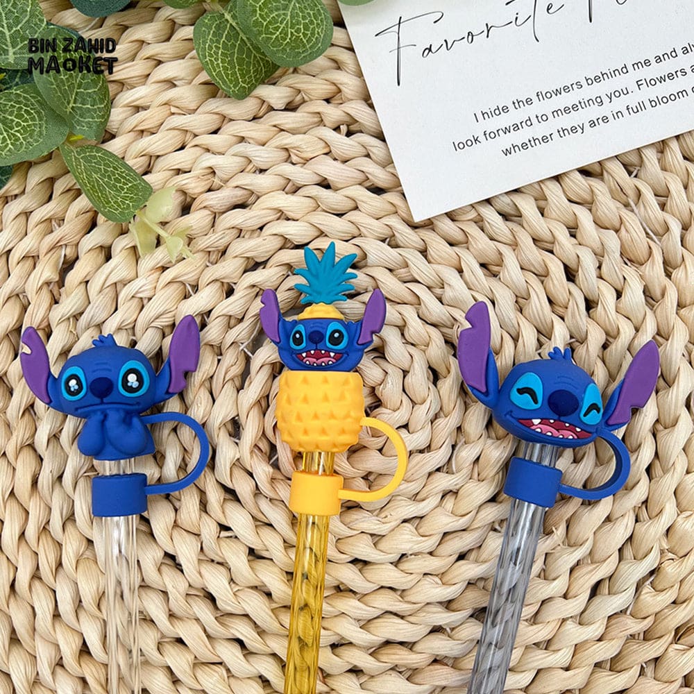 STRAW COVER FOR STANLEY - KAWAII LILO & STITCH DUSTPROOF STRAW CAP SILICONE STRAW CUP