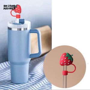 STRAW COVER FOR STANLEY - STRAWBERRY RESUABLE STRAW TOPPER