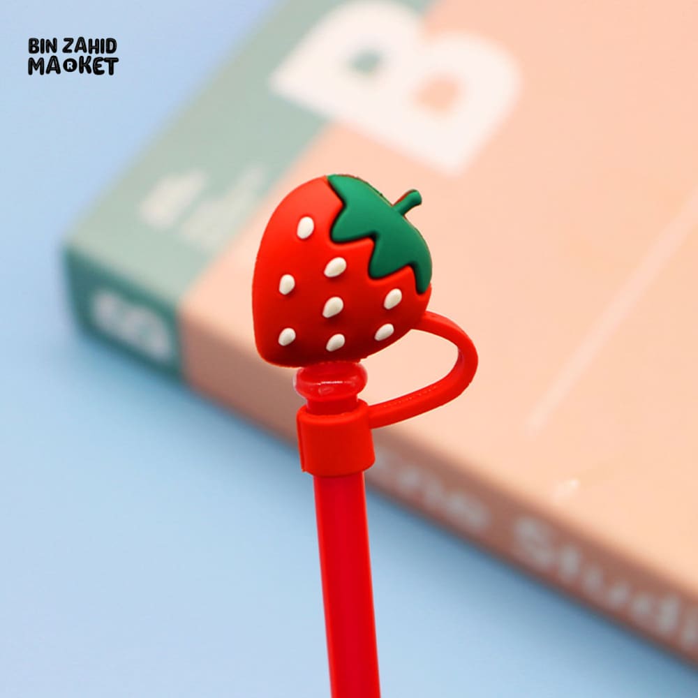 STRAW COVER FOR STANLEY - STRAWBERRY RESUABLE STRAW TOPPER