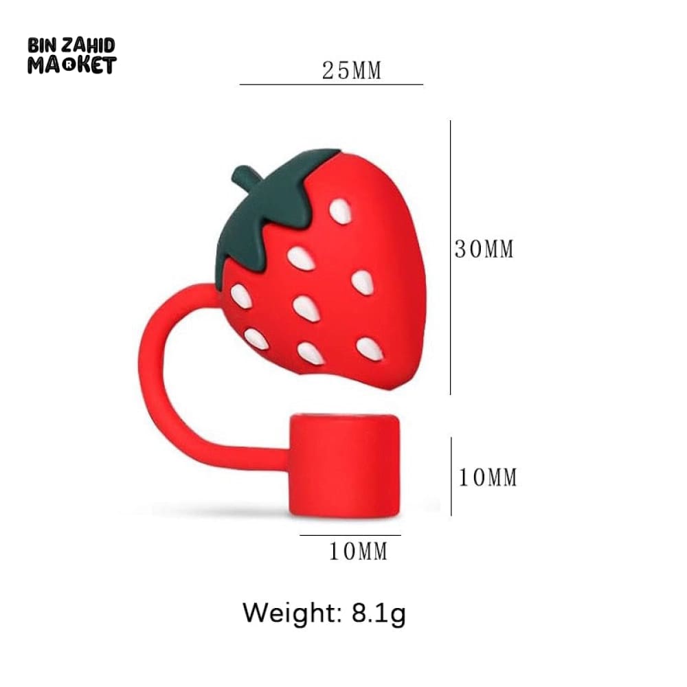 STRAW COVER FOR STANLEY - STRAWBERRY RESUABLE STRAW TOPPER