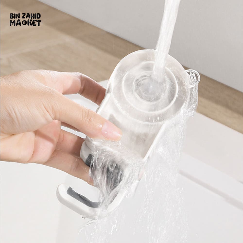 SUCTION CUP MOP HOLDER – WATERPROOF WALL MOUNT CLIP RACK FOR BROOM BRUSH & CLEANING TOOLS KITCHEN & BATHROOM STORAGE ORGANIZER