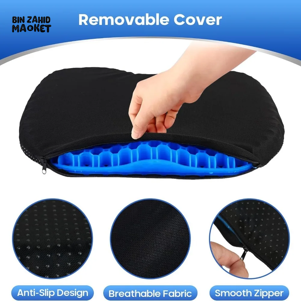 SUMMER GEL SEAT CUSHION BREATHABLE HONEYCOMB DESIGN FOR PRESSURE RELIEF BACK TAILBONE PAIN HOME OFFICE CHAIR CARS WHEELCHAIR