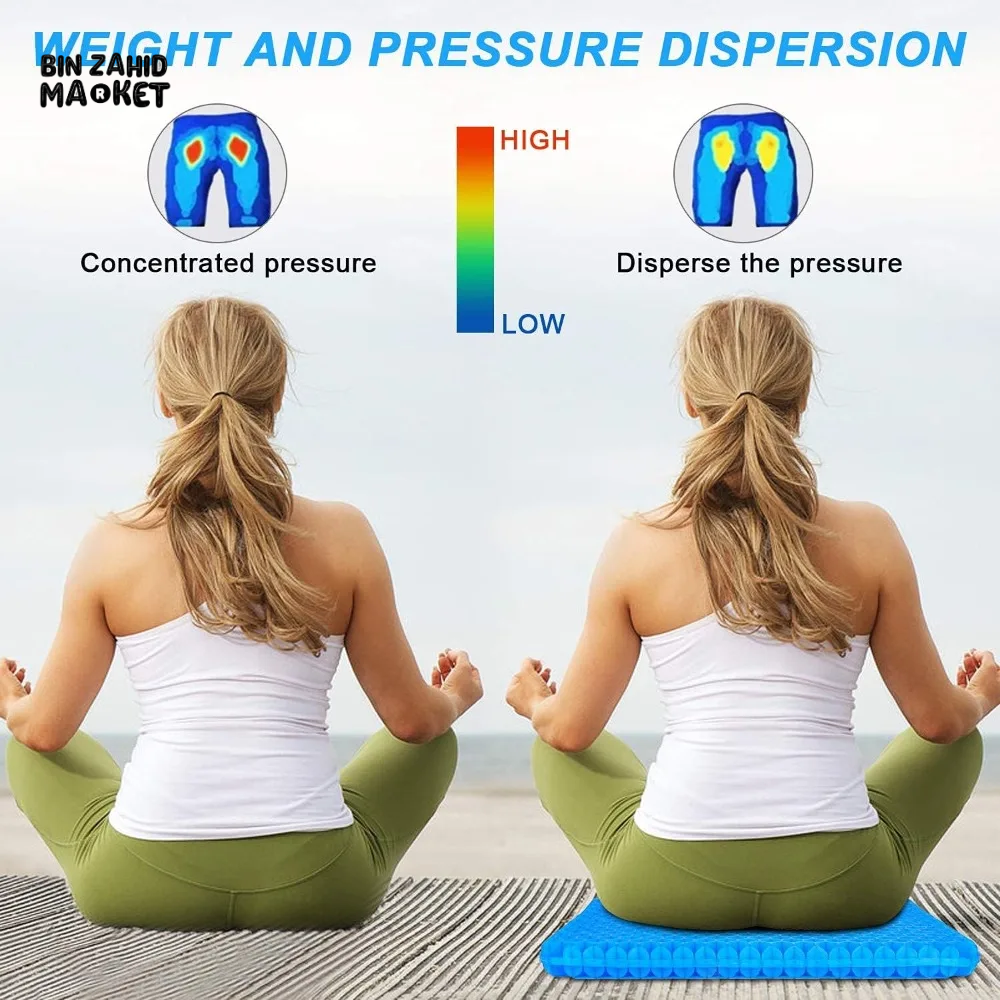 SUMMER GEL SEAT CUSHION BREATHABLE HONEYCOMB DESIGN FOR PRESSURE RELIEF BACK TAILBONE PAIN HOME OFFICE CHAIR CARS WHEELCHAIR