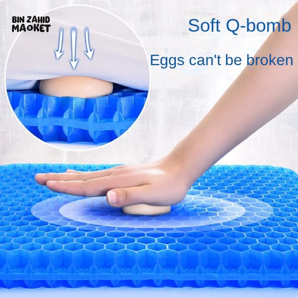 SUMMER GEL SEAT CUSHION BREATHABLE HONEYCOMB DESIGN FOR PRESSURE RELIEF BACK TAILBONE PAIN HOME OFFICE CHAIR CARS WHEELCHAIR