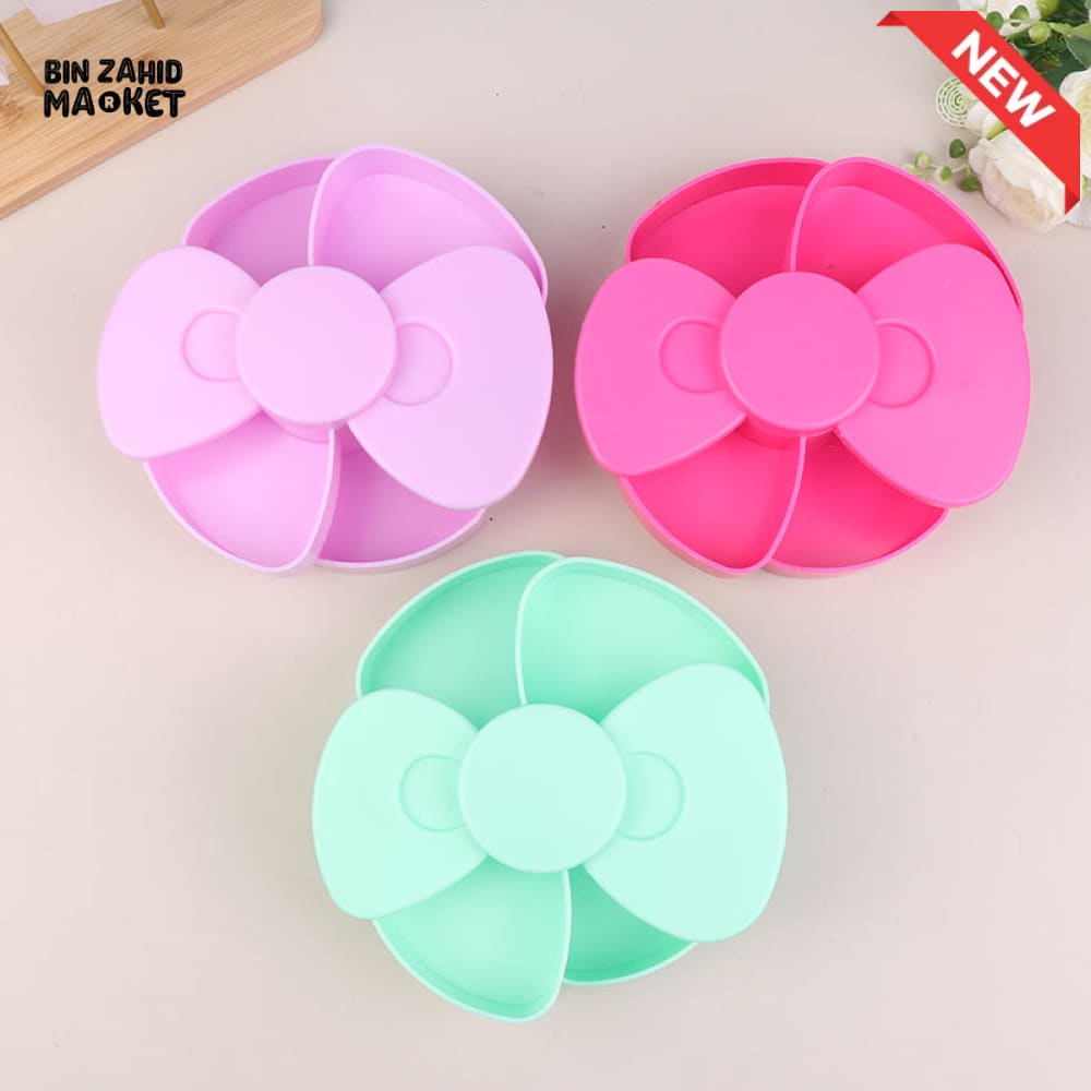 SWEET BOW JEWELRY ORGANIZER – DOUBLE LAYER PLASTIC STORAGE BOX FOR CHILDREN’S DIY & HANDMADE ACCESSORIES