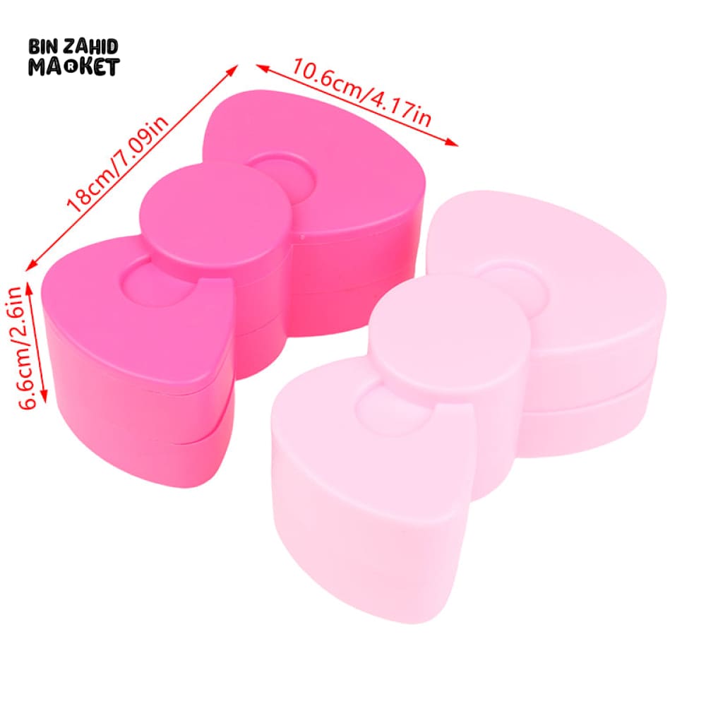 SWEET BOW JEWELRY ORGANIZER – DOUBLE LAYER PLASTIC STORAGE BOX FOR CHILDREN’S DIY & HANDMADE ACCESSORIES