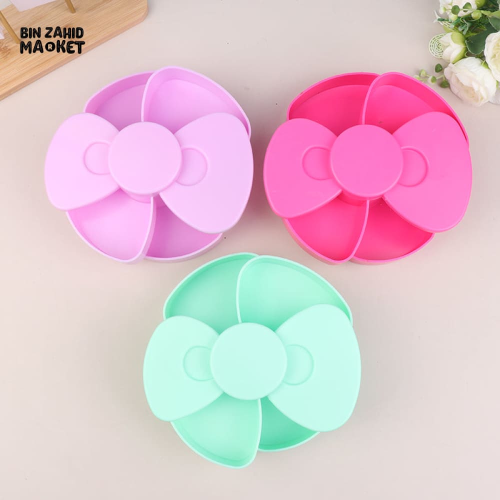 SWEET BOW JEWELRY ORGANIZER – DOUBLE LAYER PLASTIC STORAGE BOX FOR CHILDREN’S DIY & HANDMADE ACCESSORIES