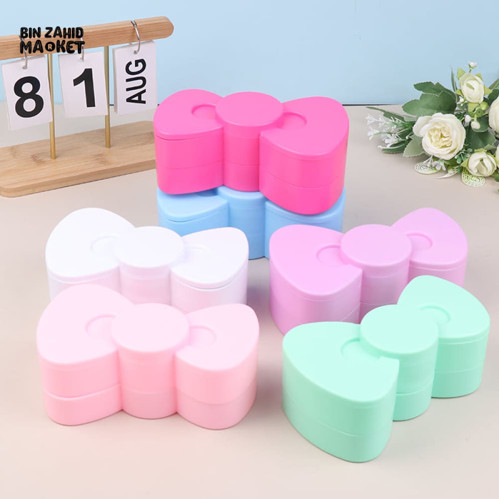 SWEET BOW JEWELRY ORGANIZER – DOUBLE LAYER PLASTIC STORAGE BOX FOR CHILDREN’S DIY & HANDMADE ACCESSORIES