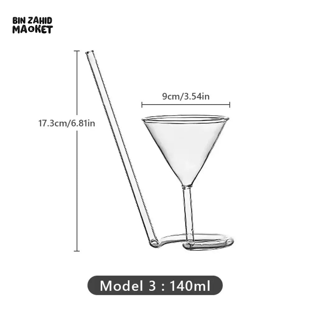 TAIL STRAW GLASS - COCKTAIL SHAPE