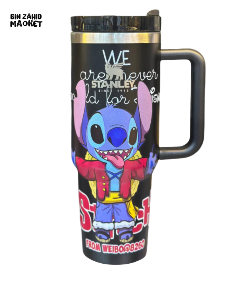 THE STANLEY X STITCH SPECIAL EDITION H2.0 FLOWSTATE QUENCHER TUMBLER 40OZ – BLACK