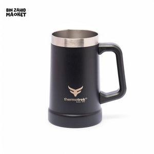 THERMOTREK STAINLESS STEEL INSULATED MUG WITH HANDLE - 24 OZ 710ML BLACK